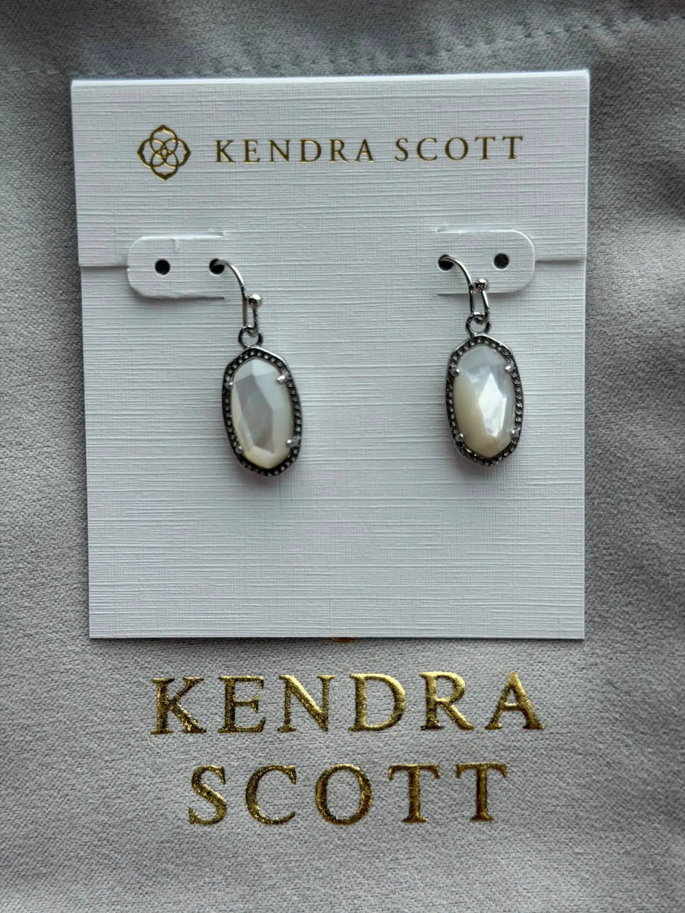 Kendra Scott White Teardrop Earrings